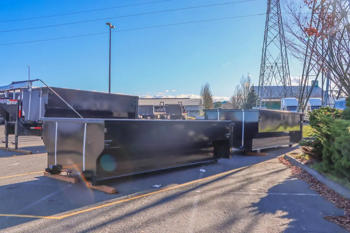 Roll-off dumpster ready for waste disposal at job site for Construction Dumpster Rental in Shillington